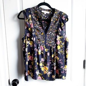 NWOT LOFT sleeveless floral print blouse